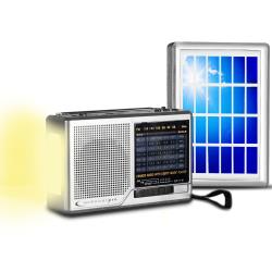 Portable-Solar-Powered-and-Battery-Operated-AM-FM-SW-Radio,-Built-in-Speaker-and-Flashlight,-Rechargeable-Battery,-Listening-Device-with-Headphone-Output,-Wrist-Strap,-Durable-Design,-Manual-Tuning,-f