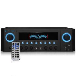 Professional Home Stereo Receiver with USB and SD Card Inputs, MP3 (AUX), 1000 Watts, 2 Mic Inputs, Recorder, Wireless Remote, FM Digital tuner