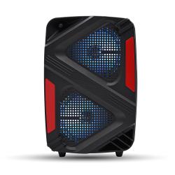 Technical Pro Portable 3000W Rechargeable LED Bluetooth Speaker with TWS - True Wireless Stereo Sound, 2x 65" Woofers, Mic Input, and Color-Changing LED Woofer