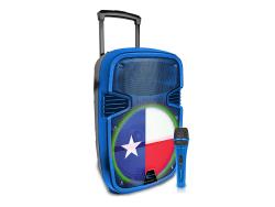 Technical Pro 1200 Watts Portable Rechargeable 12" Texas Bluetooth LED Speaker with USB SD Card Inputs, Top and Side Carry Handles, Wired Mic Included