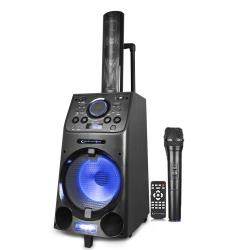 1000 Watts Bluetooth Speaker with Inbuild PA System - Piezo Tweeter Tower, Rechargeable Battery, 1 Wireless Handheld Microphone by Technical Pro