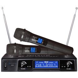 Professional Handheld Wireless Microphone System, Dual Channel VHF Wireless Microphone System Set, For Singing, Church, Karaoke, Dj, Wedding, Speaker