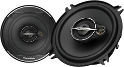 Pair of PIONEER A-Series TS-A1371F, 3-Way Coaxial Car Audio Speakers, Full Range, Clear Sound Quality, Easy Installation and Enhanced Bass Response, Black and Gold Colored 525” Round Speakers