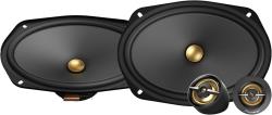 Pair of PIONEER TS-A6901C, 2-Way Component Car Audio Speakers, Full Range, Clear Sound Quality, Easy Installation and Enhanced Bass Response, Black and Gold Colored 6” x 9” Oval Speakers