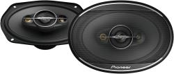 Pair of PIONEER A-Series TS-A6961F, 4-Way Coaxial Car Audio Speakers, Full Range, Clear Sound Quality, Easy Installation and Enhanced Bass Response, Black 6” x 9” Oval Speakers