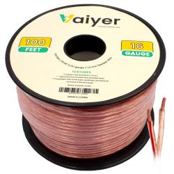 16 Gauge Speaker Wire Cable - 100 ft 3048 Meter 13 mm CCA High-Performance Stereo Speaker Cable for Car Speakers, Home Theater Speakers, Surround Sound, Radio by Vaiyer