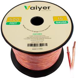 16 Gauge Speaker Wire Cable - 500 ft 1524 Meter 13 mm CCA High-Performance Stereo Speaker Cable for Car Speakers, Home Theater Speakers, Surround Sound, Radio by Vaiyer