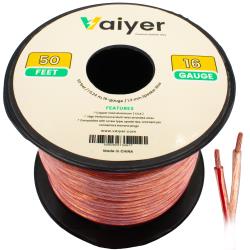 16 Gauge Speaker Wire Cable - 50 ft 1524 Meter 13 mm CCA High-Performance Stereo Speaker Cable for Car Speakers, Home Theater Speakers, Surround Sound, Radio by Vaiyer