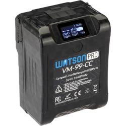 Watson 99Wh V-Mount Battery with USB-C, USB-A Ports, 2 D-Tap Outputs, LCD Display – FAA-Compliant, Compact, Lightweight, Travel-Friendly Power for Cameras, LED Lights, Monitors, and More