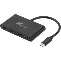 Xcellon 4-Port USB-C 10Gbps Hub with 140W Power Delivery Passthrough, Aluminum Portable Multiport Adapter for Laptop, Tablet, Smartphone, Windows, macOS, ChromeOS and iPadOS