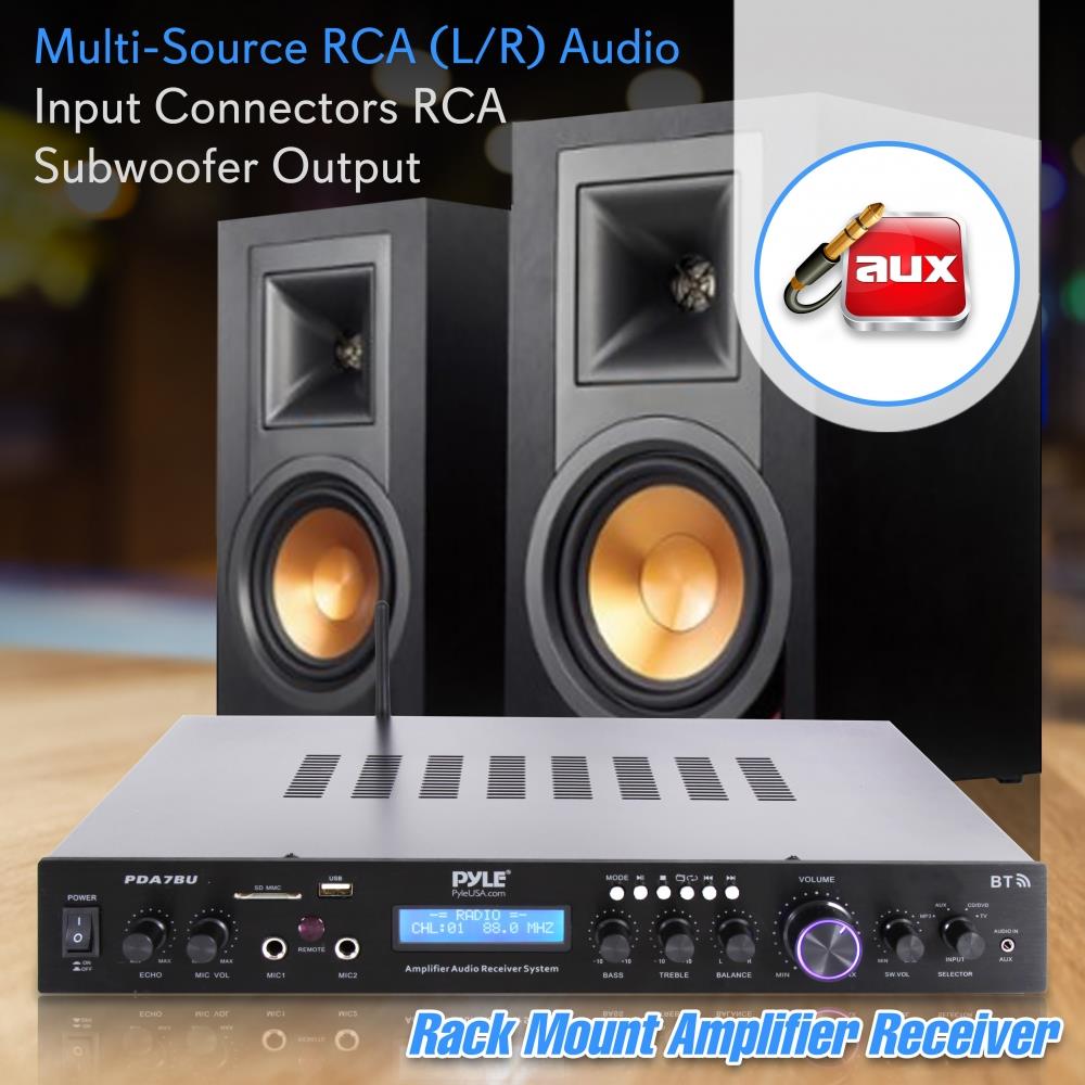 Pyle PDA7BU Home Theater Amplifier Audio Receiver Sound System with