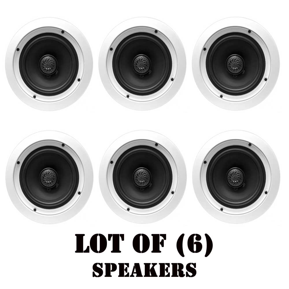 Lot Of 6 Pyle Pdic60t In Wall Ceiling Dual 6 5 Speakers W 70v