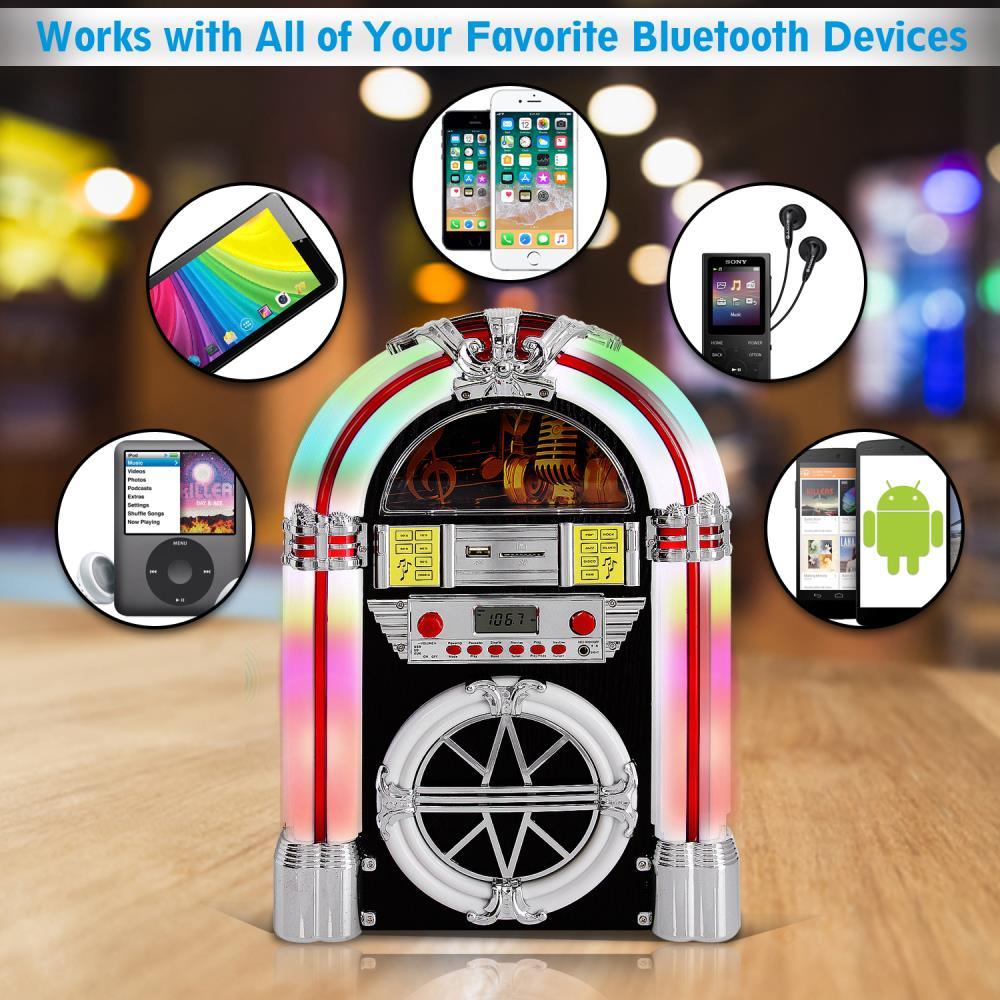 Pyle PJUB25BT Bluetooth Jukebox MP3 Speaker System, AM/FM Radio