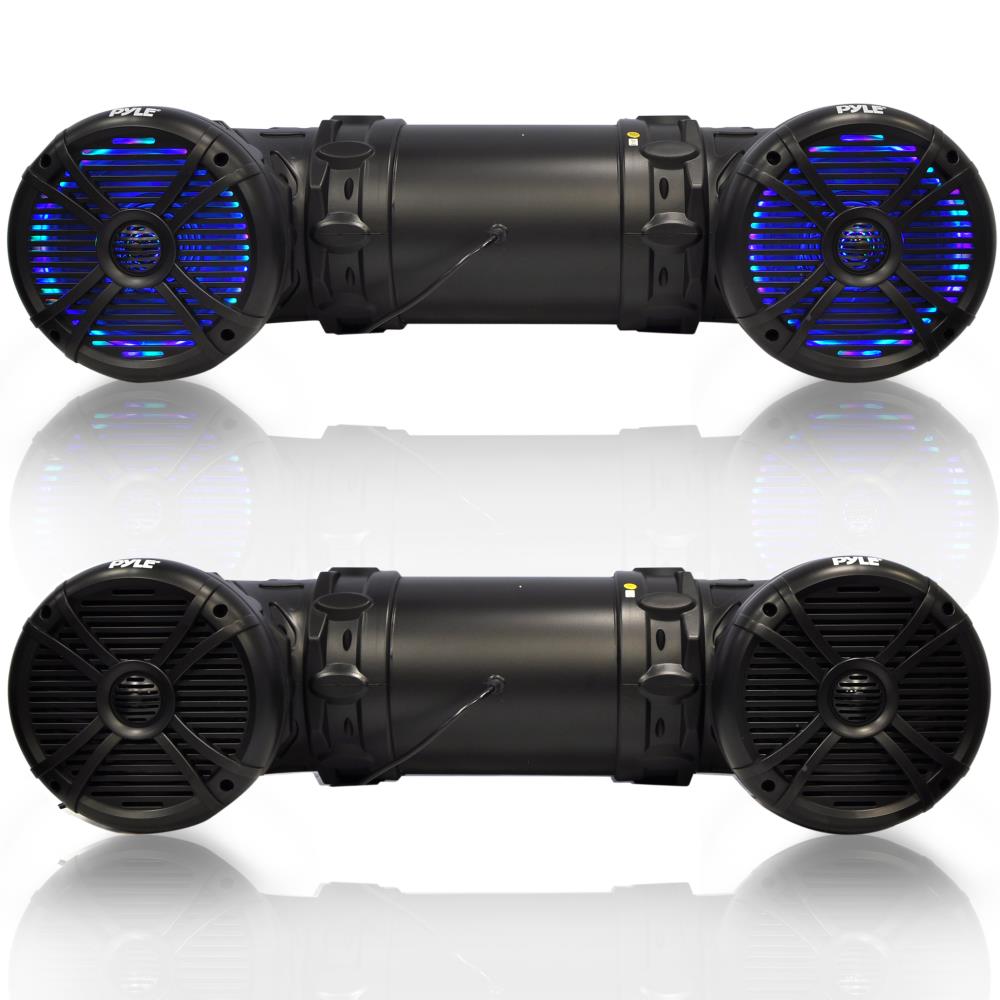 Pyle PLATV85BT Waterproof Marine Bluetooth Powered Speakers, Amplified Sound System, Built
