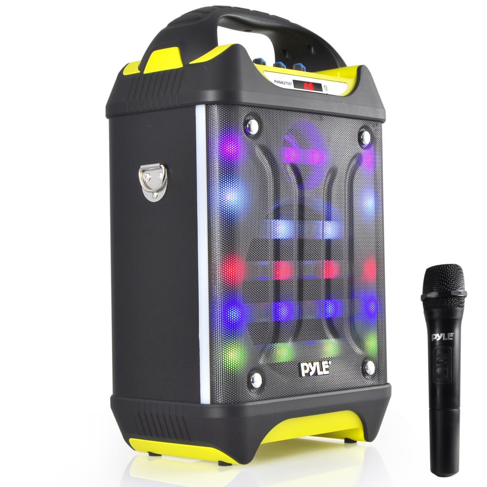 Pyle PWMA275BT Portable Bluetooth Karaoke Speaker System, Flashing