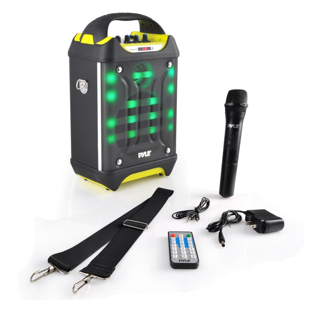 Pyle PWMA275BT Portable Bluetooth Karaoke Speaker System, Flashing