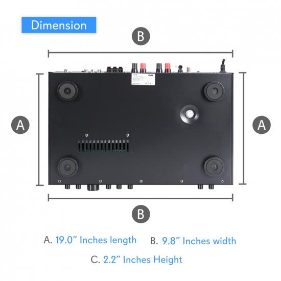 Pyle PDA7BU Home Theater Amplifier Audio Receiver Sound System with