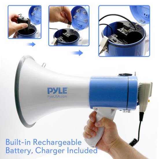 Pyle PMP59IR 50W Megaphone W/ Record & Rechargeable Battery iPod/MP3
