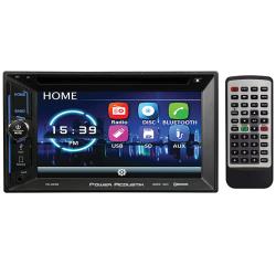 Power ACOUSTIK PD-623B 2-DIN DVD, CD/MP3, AM/FM Receiver 2/6.2' LCD & Bluetooth 4.0, Black